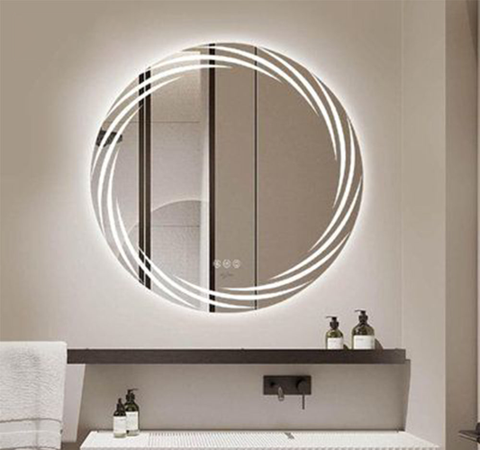 Smart Round Touch LED Mirror with Light Illuminated Wall Mounted Bathroom Mirror with Anti Fog & Dimmer Touch Switch Mirror, Waterproof Circle Lighted Vanity Mirror